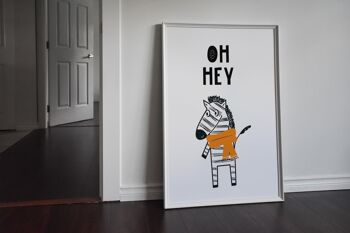 Oh Hey Animal Pop Print - A4 (21x29,7cm) - Cadre Blanc 2