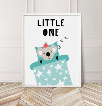 Little One Animal Pop Print - A4 (21x29,7cm) - Cadre Blanc 3