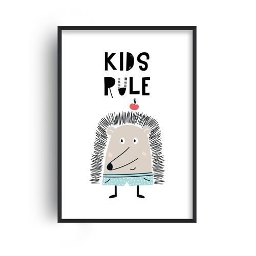 Kids Rule Animal Pop Print - A4 (21x29.7cm) - White Frame