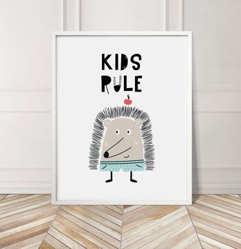 Kids Rule Animal Pop Print - A3 (29,7 x 42 cm) - Impression uniquement 3