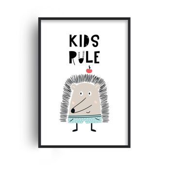 Kids Rule Animal Pop Print - A3 (29,7x42cm) - Cadre Noir 1