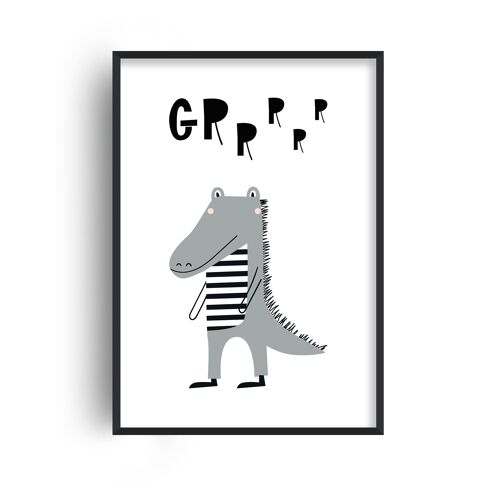 Grr Gator Animal Pop Print - A4 (21x29.7cm) - White Frame