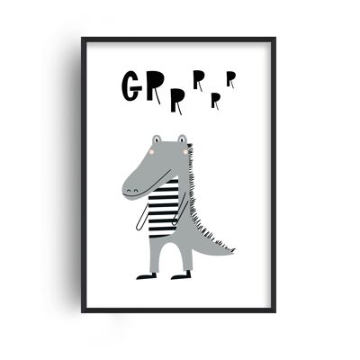Grr Gator Animal Pop Print - A3 (29.7x42cm) - Black Frame