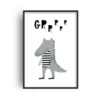 Grr Gator Animal Pop Print - 20x28 poucesx50x70cm - Cadre Noir 1