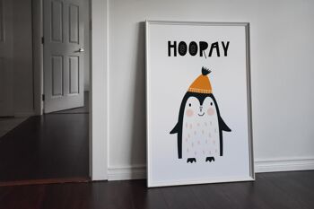 Hourra Animal Pop Print - A4 (21x29,7cm) - Cadre Noir 2