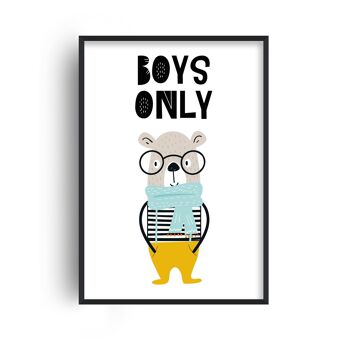 Boys Only Animal Pop Print - A4 (21 x 29,7 cm) - Cadre noir 1