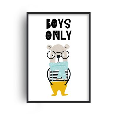 Boys Only Animal Pop Print - A4 (21x29.7cm) - White Frame