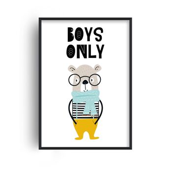 Boys Only Animal Pop Print - A3 (29,7 x 42 cm) - Cadre noir 1