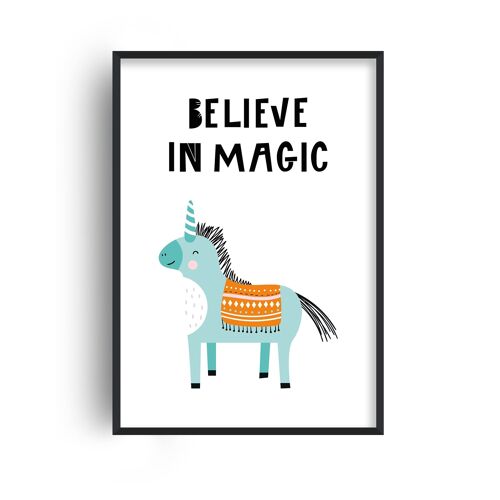 Believe in Magic Animal Pop Print - A4 (21x29.7cm) - White Frame