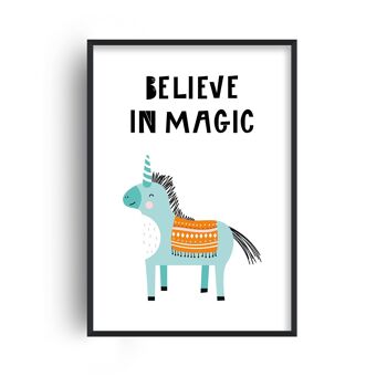 Believe in Magic Animal Pop Print - 20x28 poucesx50x70cm - Cadre Noir 1
