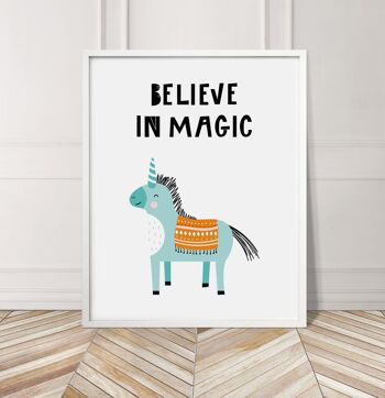 Believe in Magic Animal Pop Print - 30 x 40 pouces/75 x 100 cm - Impression uniquement 3