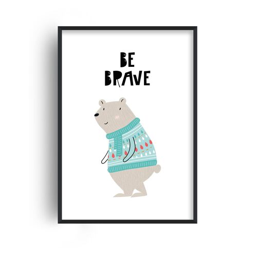 Be Brave Animal Pop Print - A4 (21x29.7cm) - White Frame