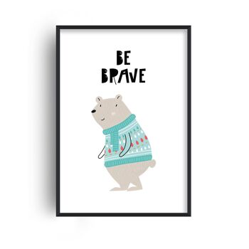 Be Brave Animal Pop Print - A2 (42x59,4cm) - Cadre Noir 1