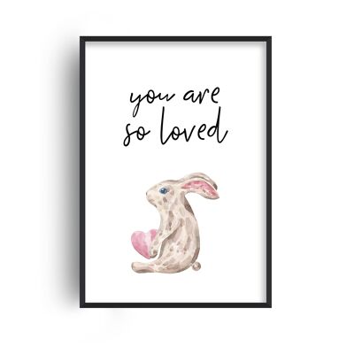 You Are So Loved Bunny Print - A3 (29.7x42cm) - White Frame