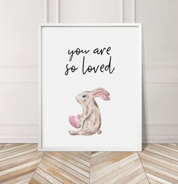 Vous êtes si aimé Bunny Print - A2 (42x59,4cm) - Imprimer uniquement 3