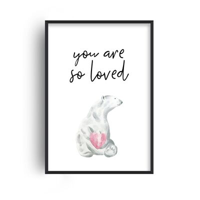 You Are So Loved Polar Bear Print - A4 (21x29.7cm) - Black Frame