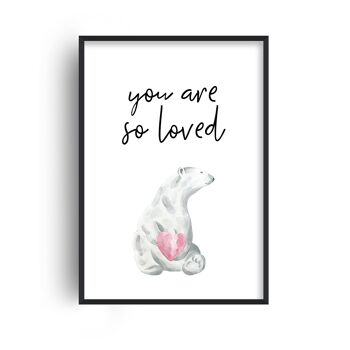 Impression d'ours polaire You Are So Loved - A3 (29,7x42cm) - Cadre noir 1