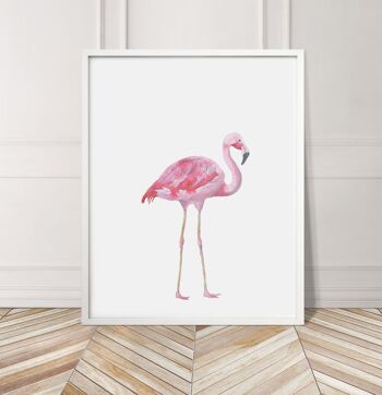 Flamingo Aquarelle Print - A5 (14,7 x 21 cm) - Imprimer uniquement 3