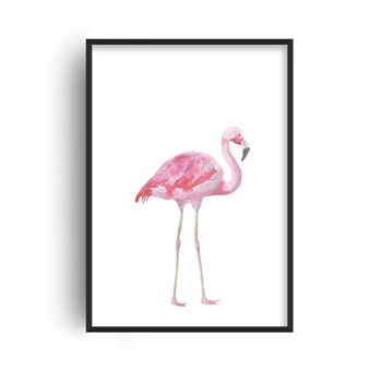 Flamingo Aquarelle Print - 20x28inchesx50x70cm - Cadre Noir 1