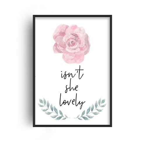 Isn't She Lovely Pink Floral Print - A3 (29.7x42cm) - Black Frame