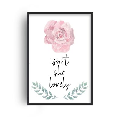 Isn't She Lovely Pink Floral Print - 20x28inchesx50x70cm - Black Frame