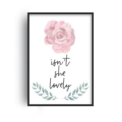 Isn't She Lovely Pink Floral Print - 20x28inchesx50x70cm - White Frame