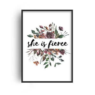 She is Fierce Autumn Floral Print - 30x40inches/75x100cm - Print Only