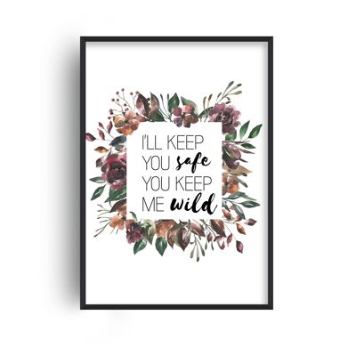 I'll Keep You Safe Autumn Floral Print - A4 (21x29.7cm) - Print Only