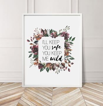 I'll Keep You Safe Automne Floral Print - A2 (42x59,4cm) - Imprimer uniquement 3