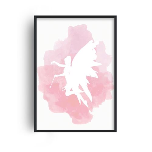 Fairy Pink Watercolour Print - A4 (21x29.7cm) - Black Frame