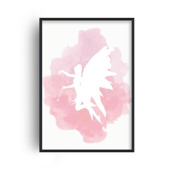 Impression aquarelle rose fée - A2 (42x59,4cm) - Cadre blanc 1