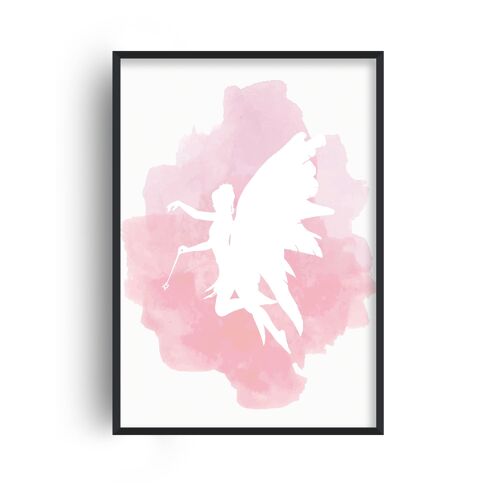 Fairy Pink Watercolour Print - 30x40inches/75x100cm - White Frame