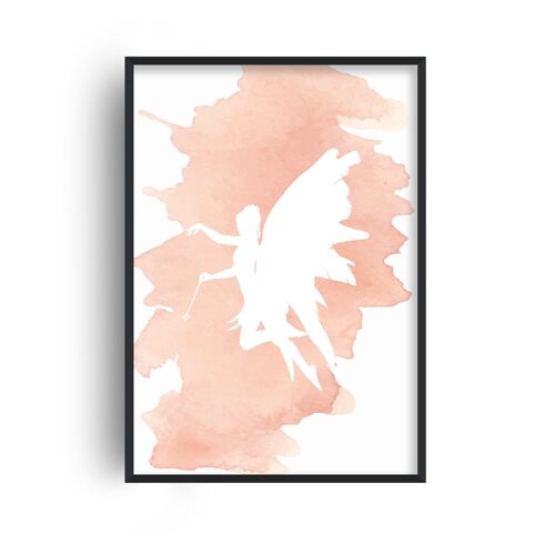 Fairy Peach Watercolour Print - A4 (21x29.7cm) - White Frame