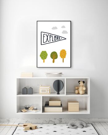 Explore Sign Print - A3 (29,7x42cm) - Cadre noir 2