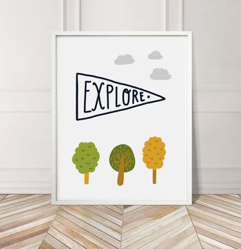 Explore Sign Print - A3 (29,7x42cm) - Cadre noir 3