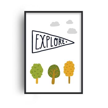 Explore Sign Print - A2 (42x59,4cm) - Cadre blanc 1