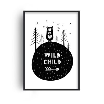 Wild Child Bear Print - A4 (21x29.7cm) - Black Frame
