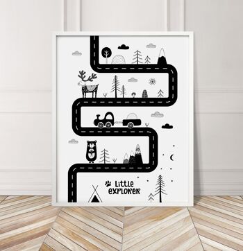 Little Explorer Race Track Print - A3 (29,7x42cm) - Cadre Noir 3