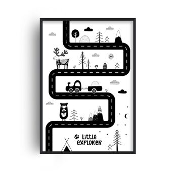 Little Explorer Race Track Print - A2 (42x59,4cm) - Cadre Noir 1