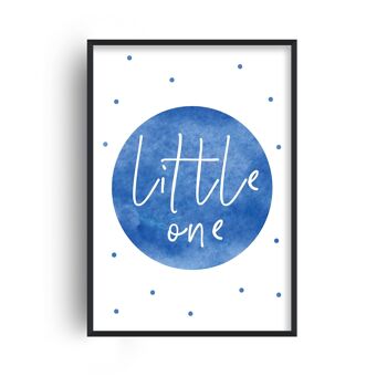 Little One Blue Aquarelle Print - A4 (21x29,7cm) - Cadre noir 1