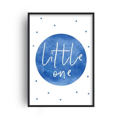 Little One Blue Watercolour Print - A2 (42x59.4cm) - Black Frame