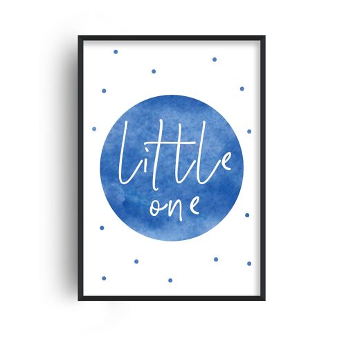 Little One Blue Watercolour Print - A2 (42x59.4cm) - White Frame