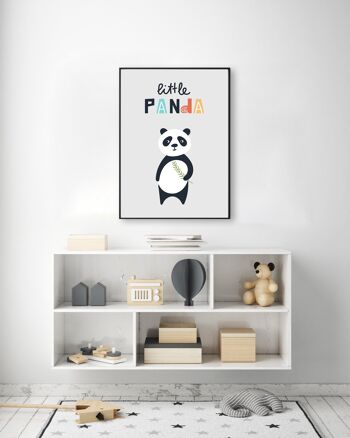 Petit Panda Print - A4 (21x29,7cm) - Cadre Noir 2