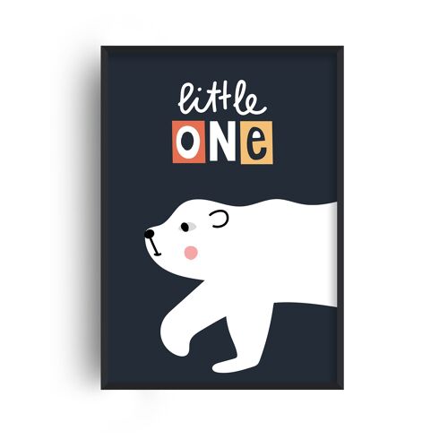 Little One Polar Bear Print - A4 (21x29.7cm) - Black Frame