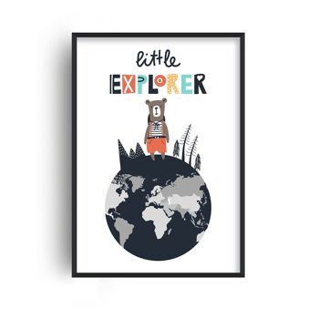 Little Explorer World Print - A4 (21x29,7cm) - Cadre noir 1