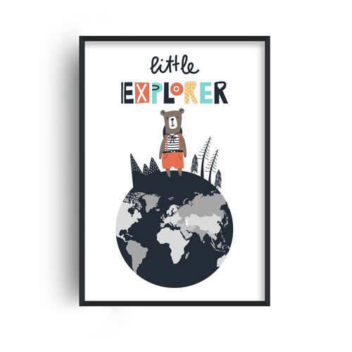 Little Explorer World Print - A3 (29.7x42cm) - Black Frame