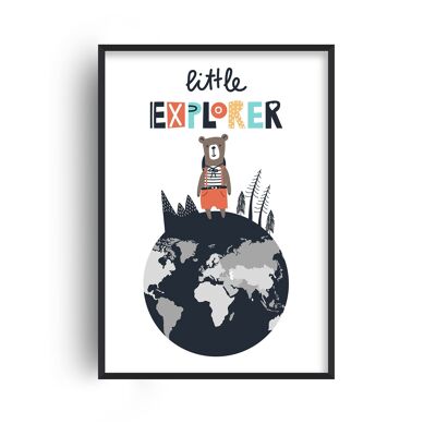 Little Explorer World Print - A2 (42x59.4cm) - Black Frame