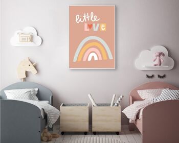 Little Love Rainbow Print - 20x28 poucesx50x70cm - Cadre Noir 2