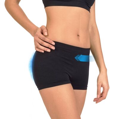 Black refining sport boxer for women