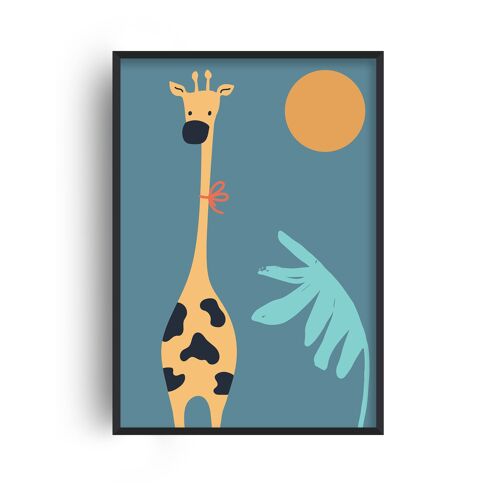 Giraffe Neutral Print - A3 (29.7x42cm) - White Frame
